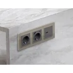 Лицевая панель для электрической розетки с заземлением со шторками Ambrella Volt ALFA AP6570