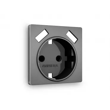 Лицевая панель для электрической розетки с заземлением со шторками 2USB A+A Ambrella Volt ALFA AP6590
