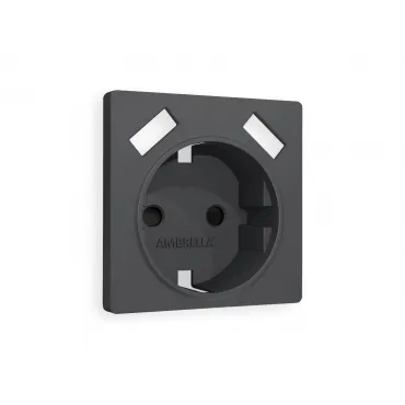 Лицевая панель для электрической розетки с заземлением со шторками 2USB A+A Ambrella Volt ALFA AP9090