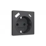 Лицевая панель для электрической розетки с заземлением со шторками 2USB A+C Ambrella Volt ALFA AP9100