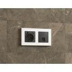Лицевая панель для компьютерной/телефонной розетки RJ-45/RJ-11 Ambrella Volt ALFA AP9120