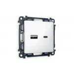 Комплект механизма розетки 2USB A+C 20W быстрая зарядка Ambrella Volt MA MA111010