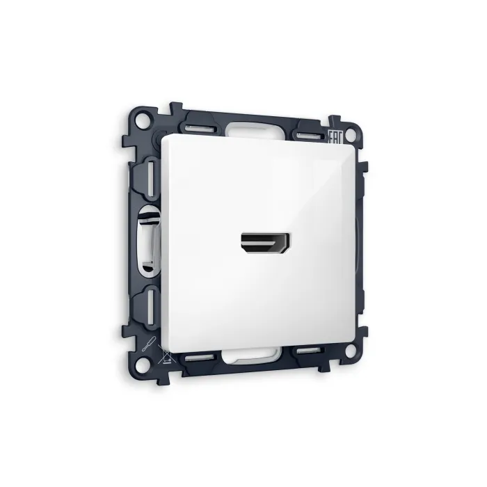 Комплект механизма розетки HDMI 2.0 ALFA MA114010 Белый глянец 40V/500mA 2.0GHz 5-18Gbit/s QUANT от ImperiumLoft