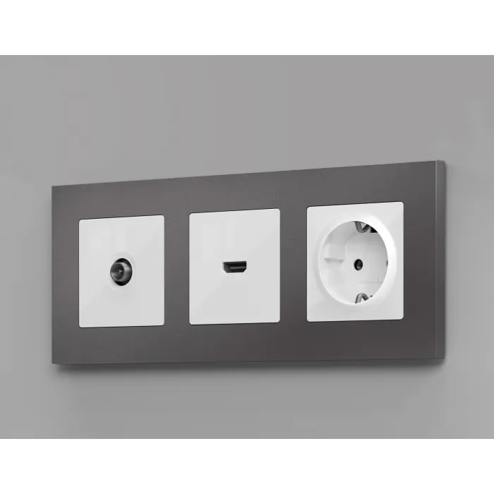 Комплект механизма розетки HDMI 2.0 ALFA MA114010 Белый глянец 40V/500mA 2.0GHz 5-18Gbit/s QUANT от ImperiumLoft