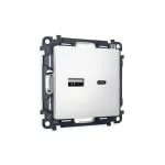 Комплект механизма розетки ALFA MA131010 Белый матовый 2USB A+C 20W быстрая зарядка QUANT от ImperiumLoft