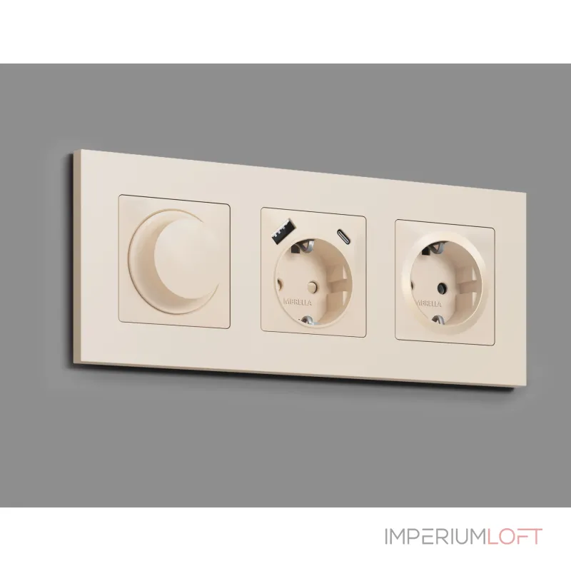 Комплект механизма светорегулятора универсального поворотно-нажимного 25-600W/LED 5-300W Ambrella Volt MA MA325510