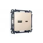 Комплект механизма розетки 2USB A+C 20W быстрая зарядка Ambrella Volt MA MA331010