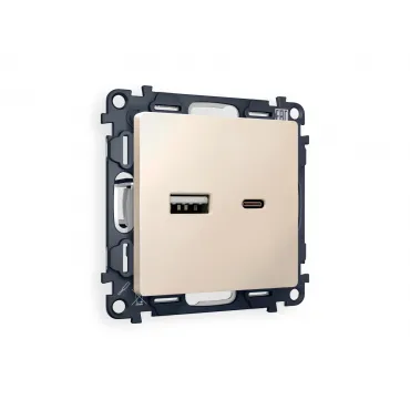 Комплект механизма розетки 2USB A+C 20W быстрая зарядка Ambrella Volt MA MA331010 Комплект механизма розетки 2USB A+C 20W быстрая зарядка Ambrella Volt MA MA331010