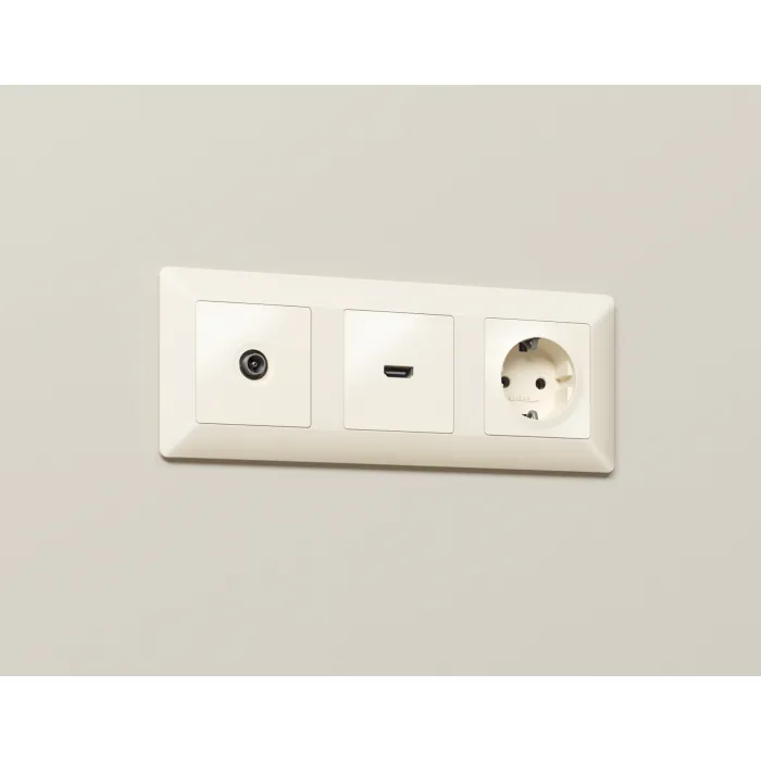 Комплект механизма розетки HDMI 2.0 ALFA MA334010 Бежевый матовый 40V/500mA 2.0GHz 5-18Gbit/s QUANT от ImperiumLoft