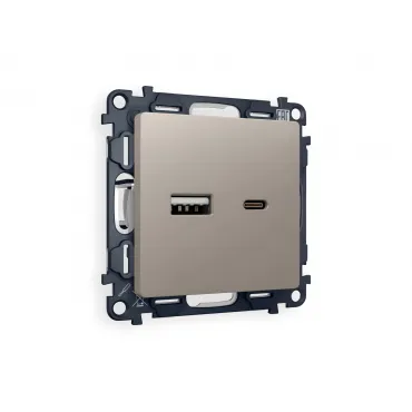 Комплект механизма розетки 2USB A+C 20W быстрая зарядка Ambrella Volt MA MA371010
