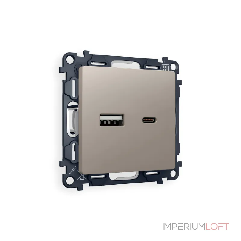 Комплект механизма розетки 2USB A+C 20W быстрая зарядка Ambrella Volt MA MA371010 Комплект механизма розетки 2USB A+C 20W быстрая зарядка Ambrella Volt MA MA371010