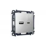 Комплект механизма розетки 2USB A+C 20W быстрая зарядка Ambrella Volt MA MA411010