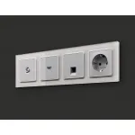 Комплект механизма компьютерной розетки RJ-45(8P8C) CAT6 с защитной шторкой Ambrella Volt MA MA412010