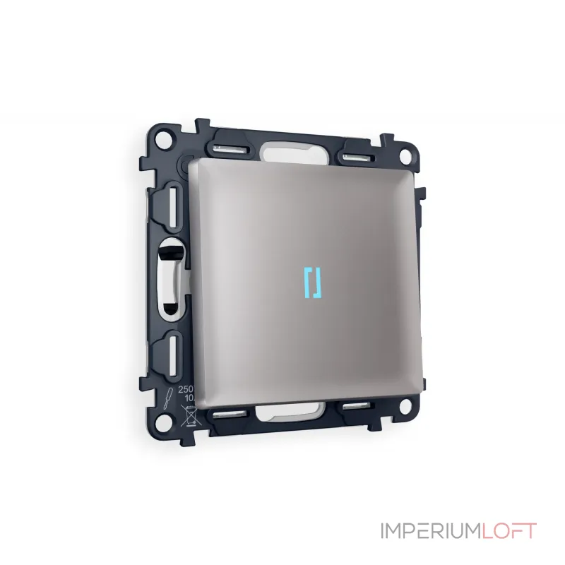 Комплект механизма 1-клавишного выключателя с подсветкой 10000K ALFA MA502020 Сталь матовый QUANT от ImperiumLoft Комплект механизма 1-клавишного выключателя с подсветкой 10000K ALFA MA502020 Сталь матовый QUANT от ImperiumLoft