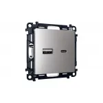 Комплект механизма розетки 2USB A+C 20W быстрая зарядка Ambrella Volt MA MA511010