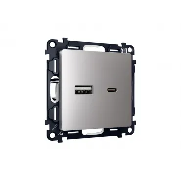 Комплект механизма розетки 2USB A+C 20W быстрая зарядка Ambrella Volt MA MA511010