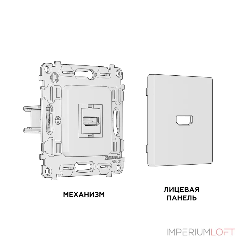 Комплект механизма розетки HDMI 2.0 40V/500mA 2.0GHz 5-18Gbit/s Ambrella Volt MA MA514010