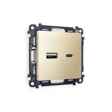 Комплект механизма розетки 2USB A+C 20W быстрая зарядка Ambrella Volt MA MA611010 Комплект механизма розетки 2USB A+C 20W быстрая зарядка Ambrella Volt MA MA611010