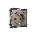 Комплект механизма электрической розетки 2USB A+C 20W быстрая зарядка с заземлением и шторками 2P+E 16A-250V Ambrella Volt MA MA640010