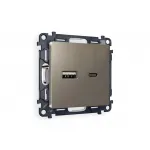 Комплект механизма розетки 2USB A+C 20W быстрая зарядка Ambrella Volt MA MA641010