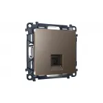 Комплект механизма компьютерной розетки RJ-45(8P8C) CAT6 с защитной шторкой Ambrella Volt MA MA642010