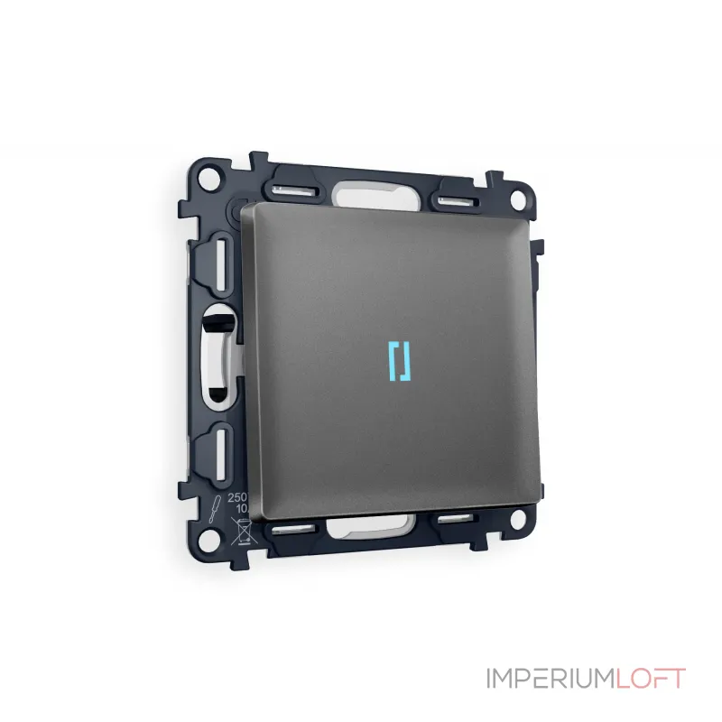 Комплект механизма 1-клавишного проходного выключателя с подсветкой 10000K Ambrella Volt MA MA652040 Комплект механизма 1-клавишного проходного выключателя с подсветкой 10000K Ambrella Volt MA MA652040