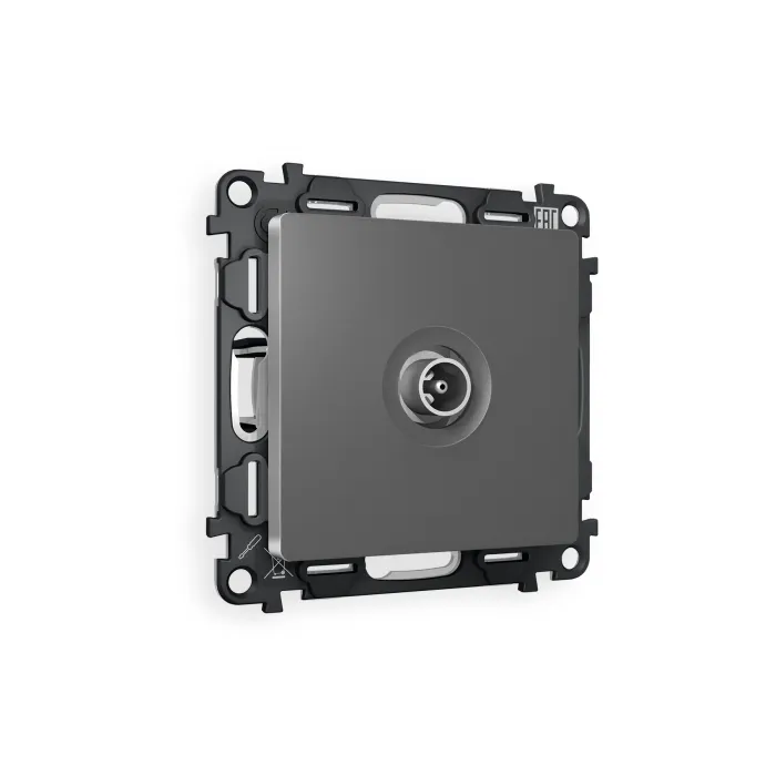 Комплект механизма TV розетки оконечной ALFA MA663010 Антрацит серый 50-870 MHz 1dB QUANT от ImperiumLoft