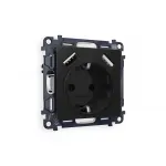 Комплект механизма электрической розетки 2USB A+A 18W быстрая зарядка с заземлением и шторками 2P+E 16A-250V Ambrella Volt MA MA809010