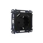 Комплект механизма электрической розетки 2USB A+C 20W быстрая зарядка с заземлением и шторками 2P+E 16A-250V Ambrella Volt MA MA810010