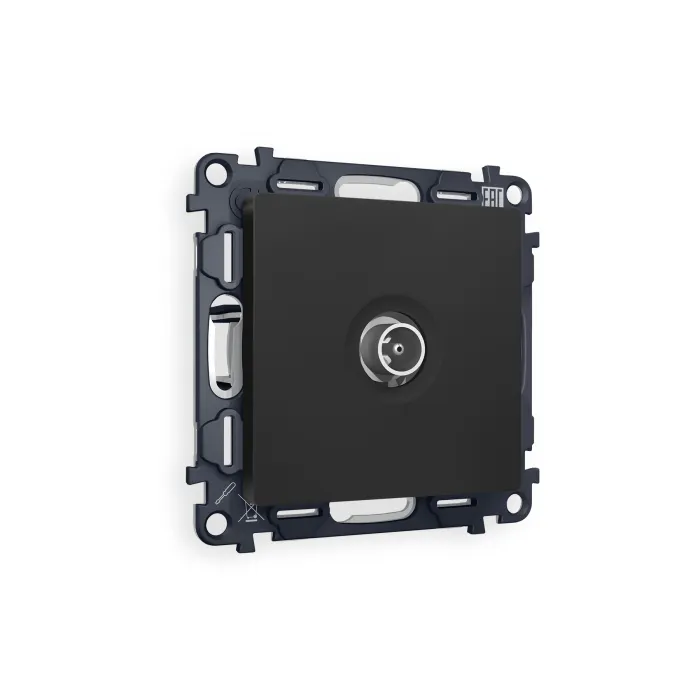 Комплект механизма TV розетки проходной ALFA MA813030 Черный матовый 5-1000 MHz 4dB QUANT от ImperiumLoft