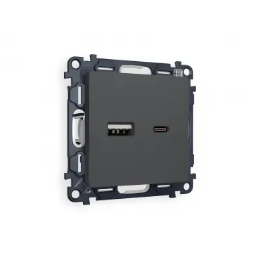 Комплект механизма розетки 2USB A+C 20W быстрая зарядка Ambrella Volt MA MA911010 Комплект механизма розетки 2USB A+C 20W быстрая зарядка Ambrella Volt MA MA911010