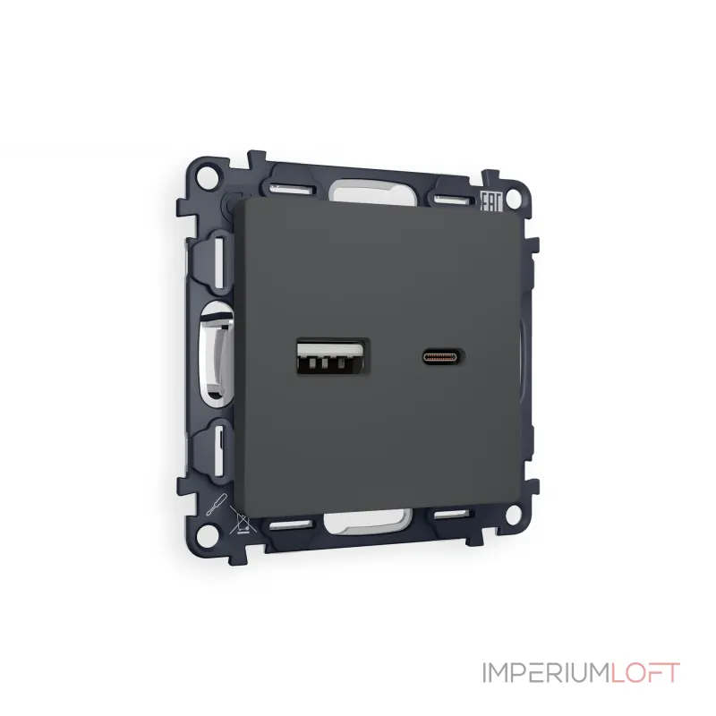 Комплект механизма розетки 2USB A+C 20W быстрая зарядка Ambrella Volt MA MA911010 Комплект механизма розетки 2USB A+C 20W быстрая зарядка Ambrella Volt MA MA911010