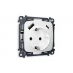 Комплект механизма электрической розетки 2USB A+C 20W быстрая зарядка с заземлением со шторками 2P+E 16A-250V Ambrella Volt MO MO130010