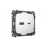 Комплект механизма розетки 2USB A+C 20W быстрая зарядка Ambrella Volt MO MO131010