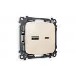 Комплект механизма розетки 2USB A+C 20W быстрая зарядка Ambrella Volt MO MO311010