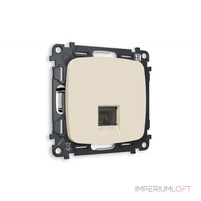 Комплект механизма компьютерной розетки RJ-45(8P8C) CAT6 с защитной шторкой Ambrella Volt MO MO332010 Комплект механизма компьютерной розетки RJ-45(8P8C) CAT6 с защитной шторкой Ambrella Volt MO MO332010