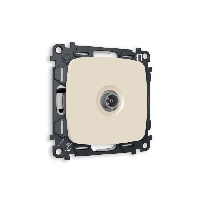 Комплект механизма TV розетки оконечной OMEGA MO333010 Бежевый матовый 50-870 MHz 1dB QUANT от ImperiumLoft