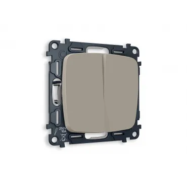 Комплект механизма 2-клавишного проходного выключателя Volt QUANT MO363020 Комплект механизма 2-клавишного проходного выключателя Volt QUANT MO363020