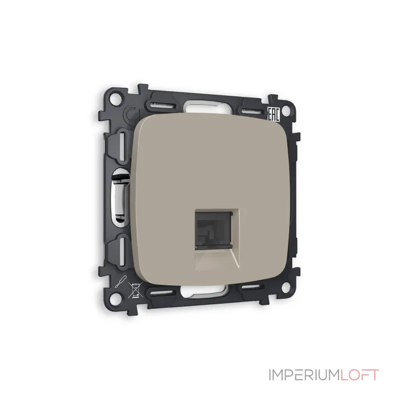 Комплект механизма компьютерной розетки OMEGA MO372010 Серо-бежевый матовый RJ-45(8P8C) CAT6 с защитной шторкой QUANT от ImperiumLoft Комплект механизма компьютерной розетки OMEGA MO372010 Серо-бежевый матовый RJ-45(8P8C) CAT6 с защитной шторкой QUANT от ImperiumLoft