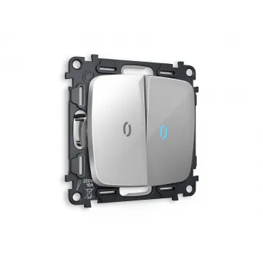 Комплект механизма 2-клавишного проходного выключателя с подсветкой 10000K Volt QUANT MO404040