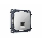 Комплект механизма телефонной розетки OMEGA MO412030 Серебро глянец RJ-11(4P4C) с защитной шторкой QUANT от ImperiumLoft
