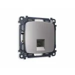 Комплект механизма телефонной розетки RJ-11(4P4C) с защитной шторкой Ambrella Volt MO MO512030