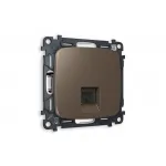 Комплект механизма компьютерной розетки RJ-45(8P8C) CAT6 с защитной шторкой Ambrella Volt MO MO642010