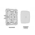 Комплект механизма 1-клавишного выключателя с подсветкой 3200K OMEGA MO652010 Антрацит серый QUANT от ImperiumLoft