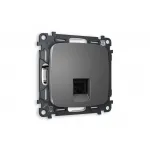 Комплект механизма телефонной розетки OMEGA MO662030 Антрацит серый RJ-11(4P4C) с защитной шторкой QUANT от ImperiumLoft