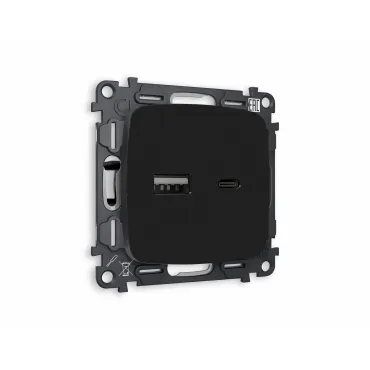 Комплект механизма розетки 2USB A+C 20W быстрая зарядка Ambrella Volt MO MO811010