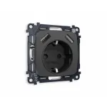 Комплект механизма электрической розетки 2USB A+A 18W быстрая зарядка с заземлением и шторками 2P+E 16A-250 Ambrella Volt MO MO909010