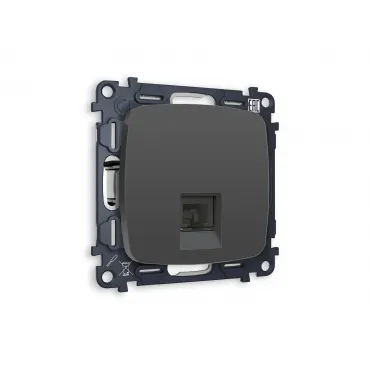 Комплект механизма компьютерной розетки RJ-45(8P8C) CAT6 с защитной шторкой Ambrella Volt MO MO912010
