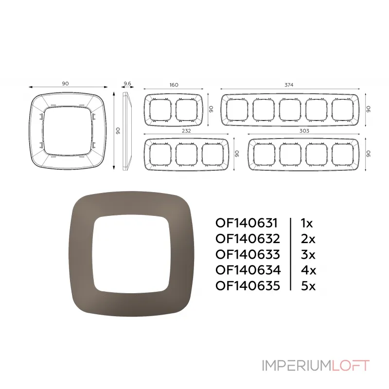 Рамка OMEGA Ecta (Темная бронза матовый) 3-ая OF140633 от ImperiumLoft