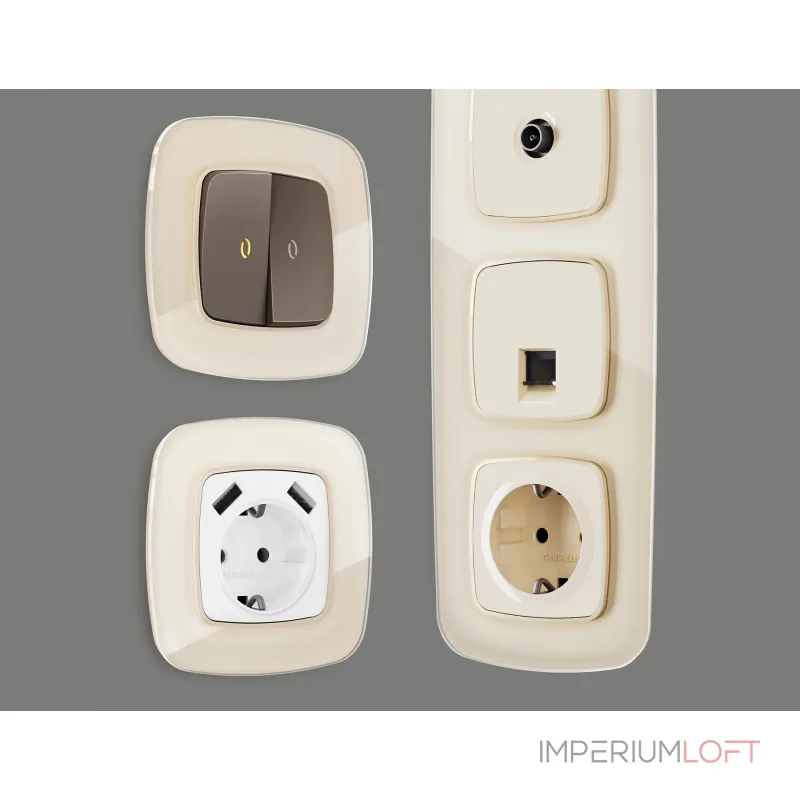 Рамка OMEGA Radian (Бежевый Стекло закаленное натуральное) 2-ая OF350302 от ImperiumLoft